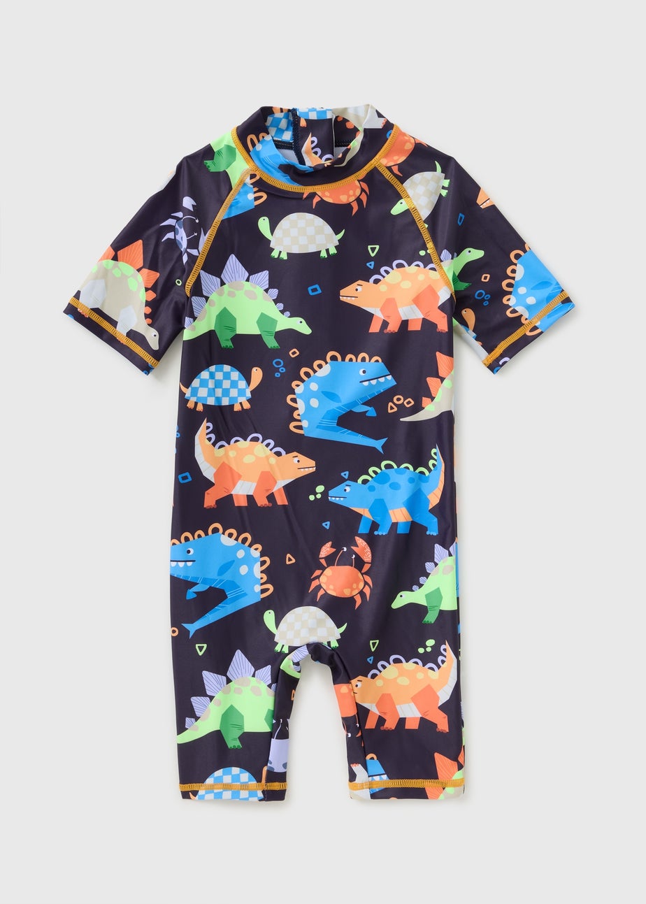 Boys Black Dino Surf Suit (1-7yrs)