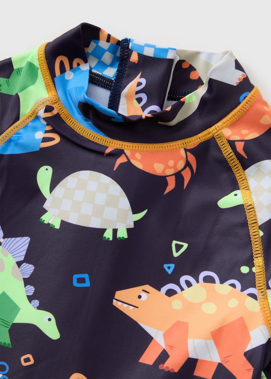 Boys Black Dino Surf Suit (1-7yrs)