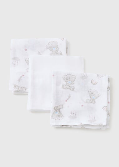Tiny Tatty Teddy 3 Pack White Muslin Cloths