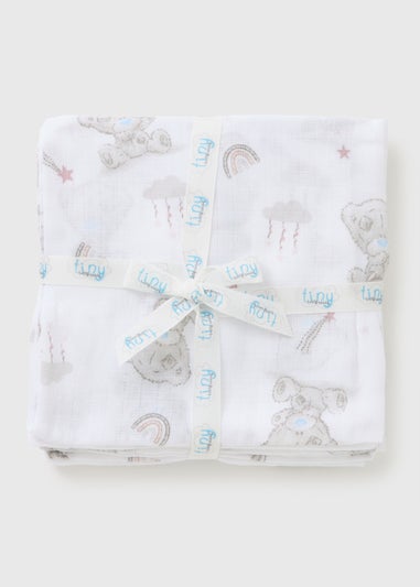 Tiny Tatty Teddy 3 Pack White Muslin Cloths