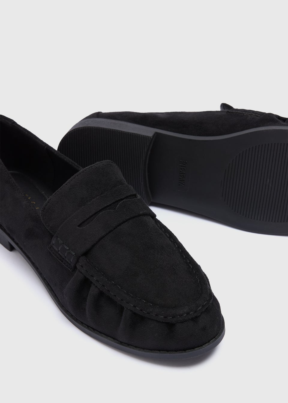 Black Faux Suede Loafers