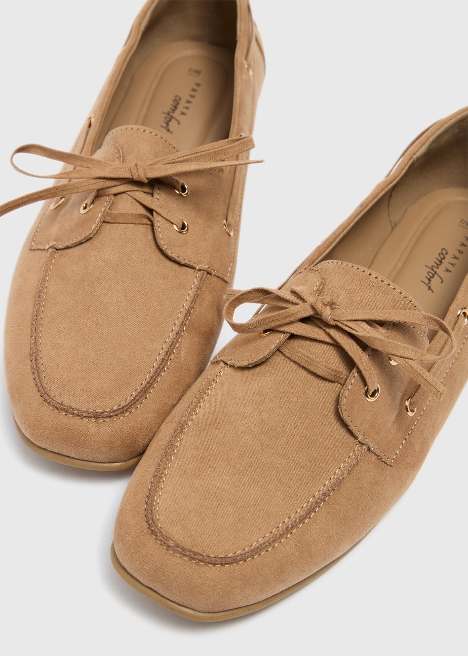 Sand Faux Suede Boat Loafers