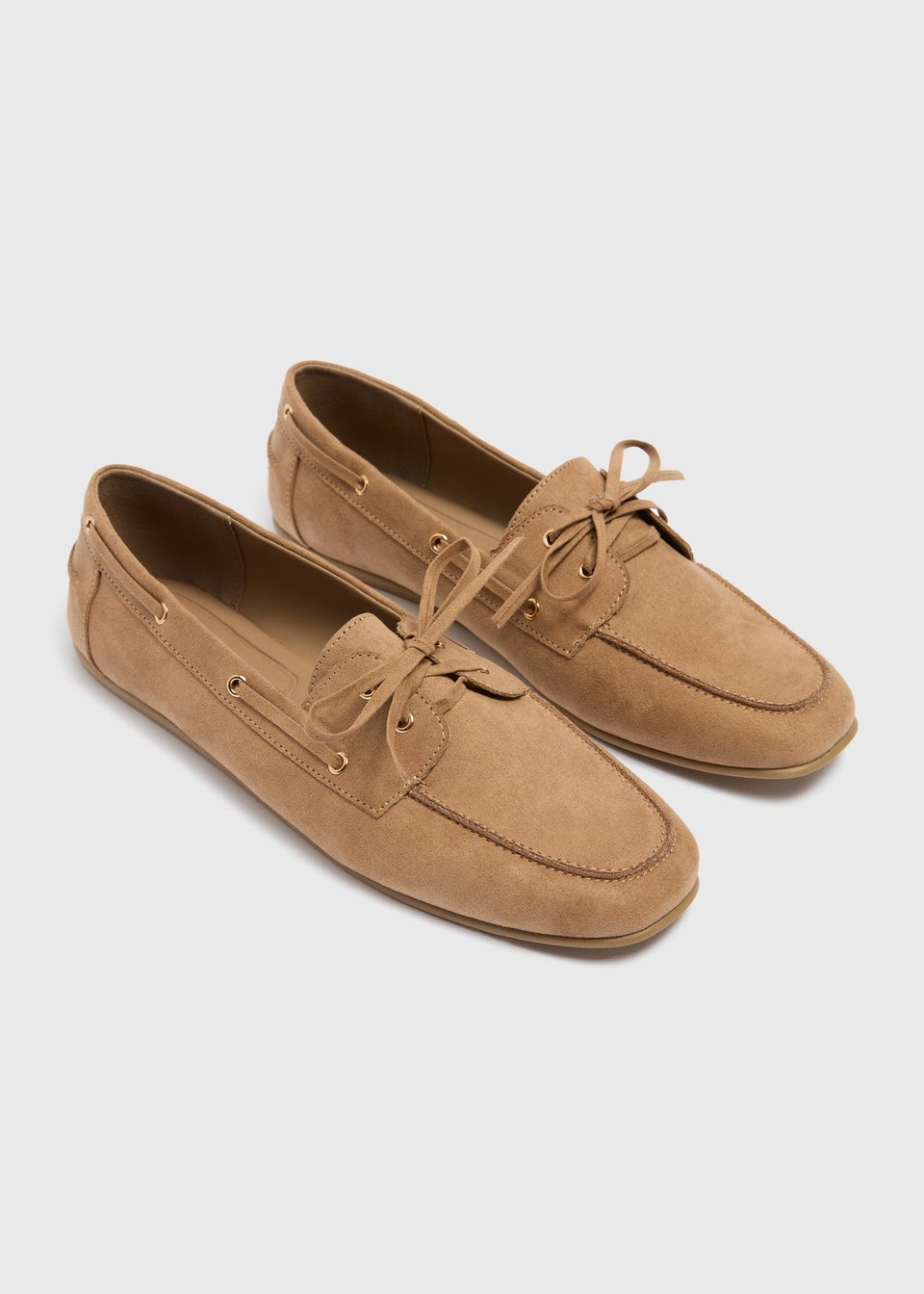 Sand Faux Suede Boat Loafers