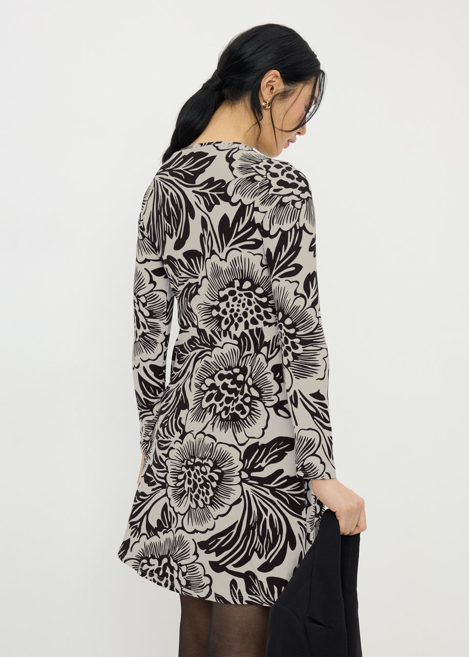 Black Floral Supersoft Mini Dress