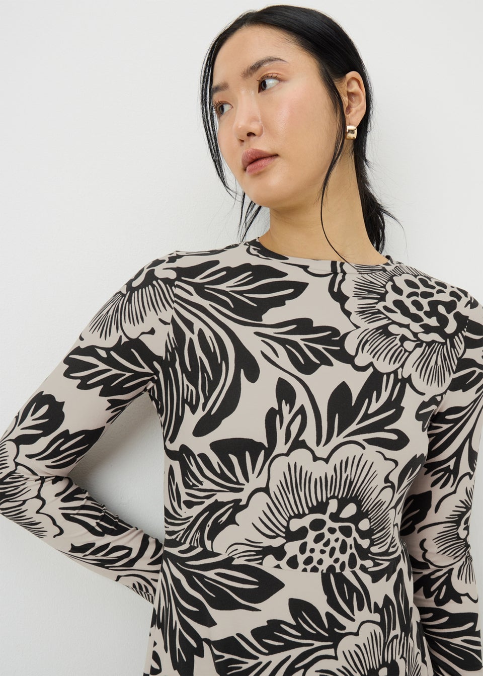 Black Floral Supersoft Mini Dress