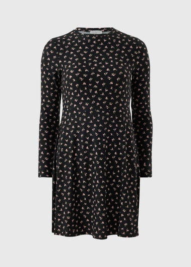 Black Ditsy Supersoft Mini Dress