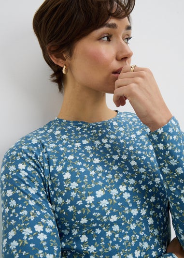 Blue Ditsy Supersoft Mini Dress