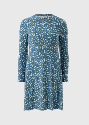 Blue Ditsy Supersoft Mini Dress