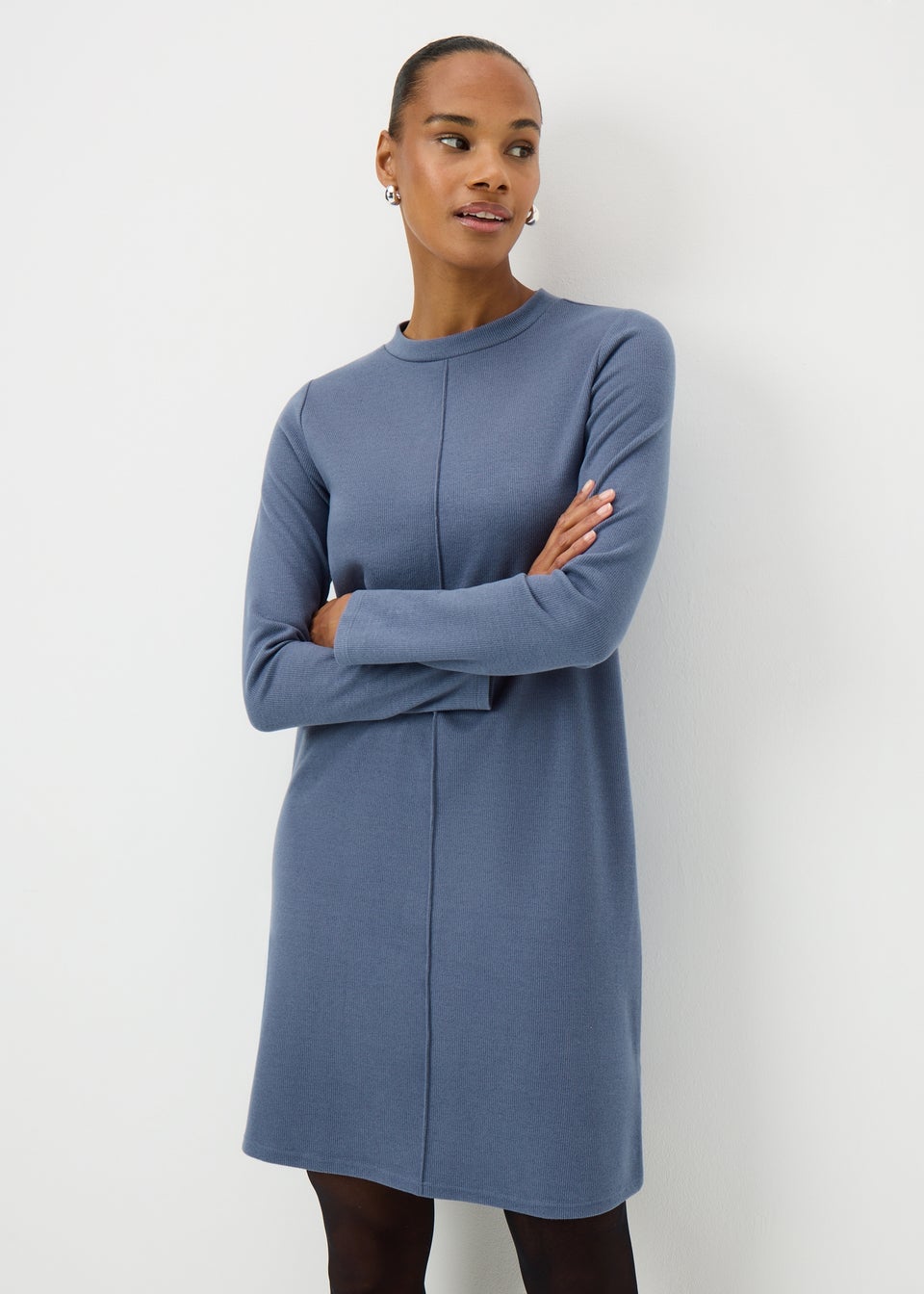 Blue Cosy Mini Dress