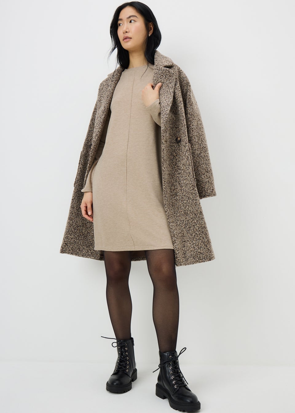 Beige Cosy Mini Dress