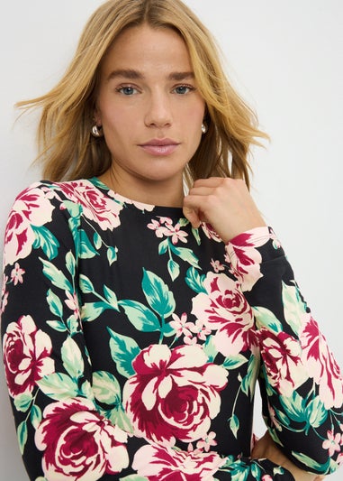 Multicolour Large Floral Supersoft Mini Dress