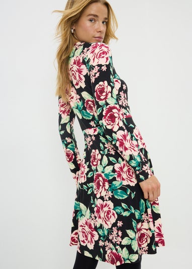 Multicolour Large Floral Supersoft Mini Dress