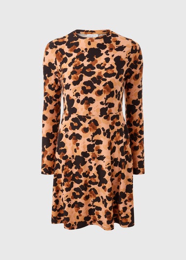 Brown Leopard Print Supersoft Mini Dress