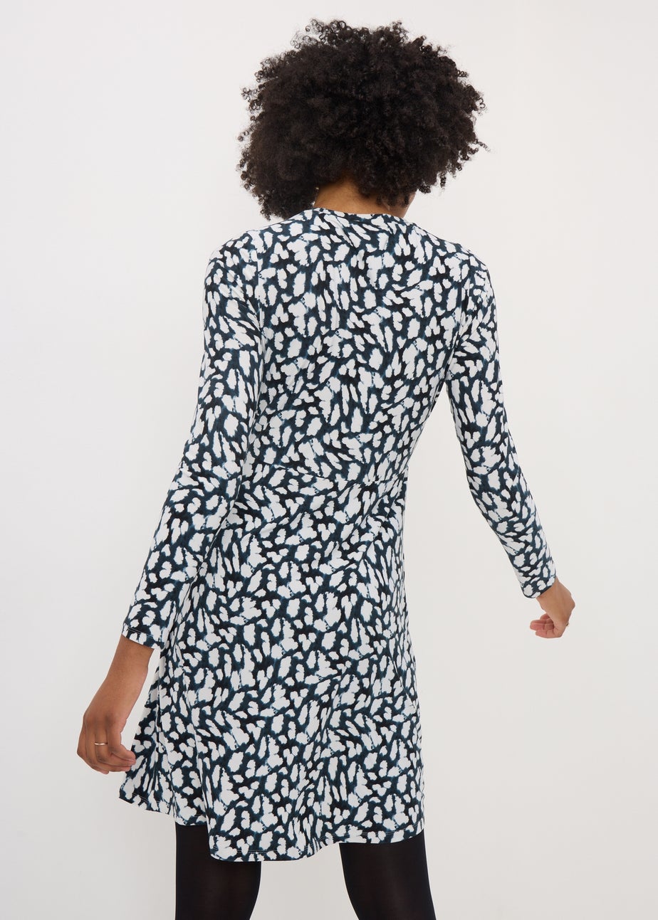 Black Animal Print Supersoft Mini Dress