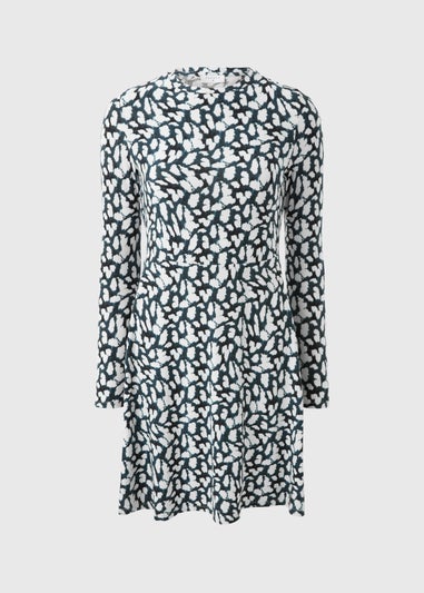 Black Animal Print Supersoft Mini Dress