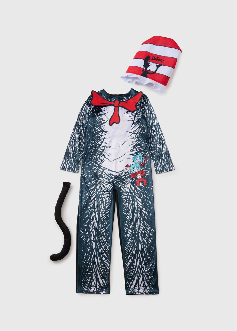 Boys Blue Cat In The Hat Costume (3-12yrs)