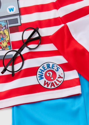 Boys Red Where's Wally Costume (3-12 Yrs)
