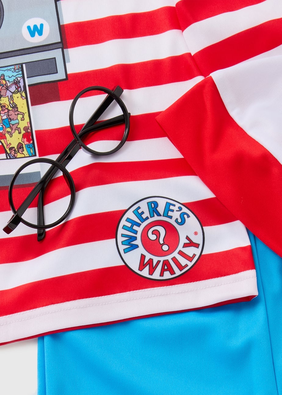 Boys Red Where's Wally Costume (3-12 Yrs)