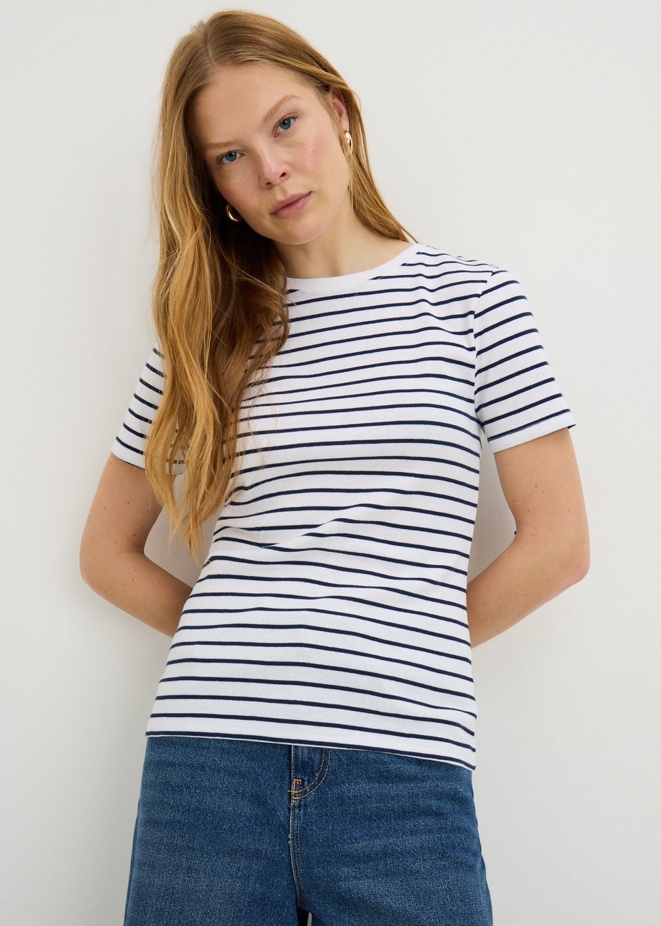 Navy Stripe Fitted T-Shirt