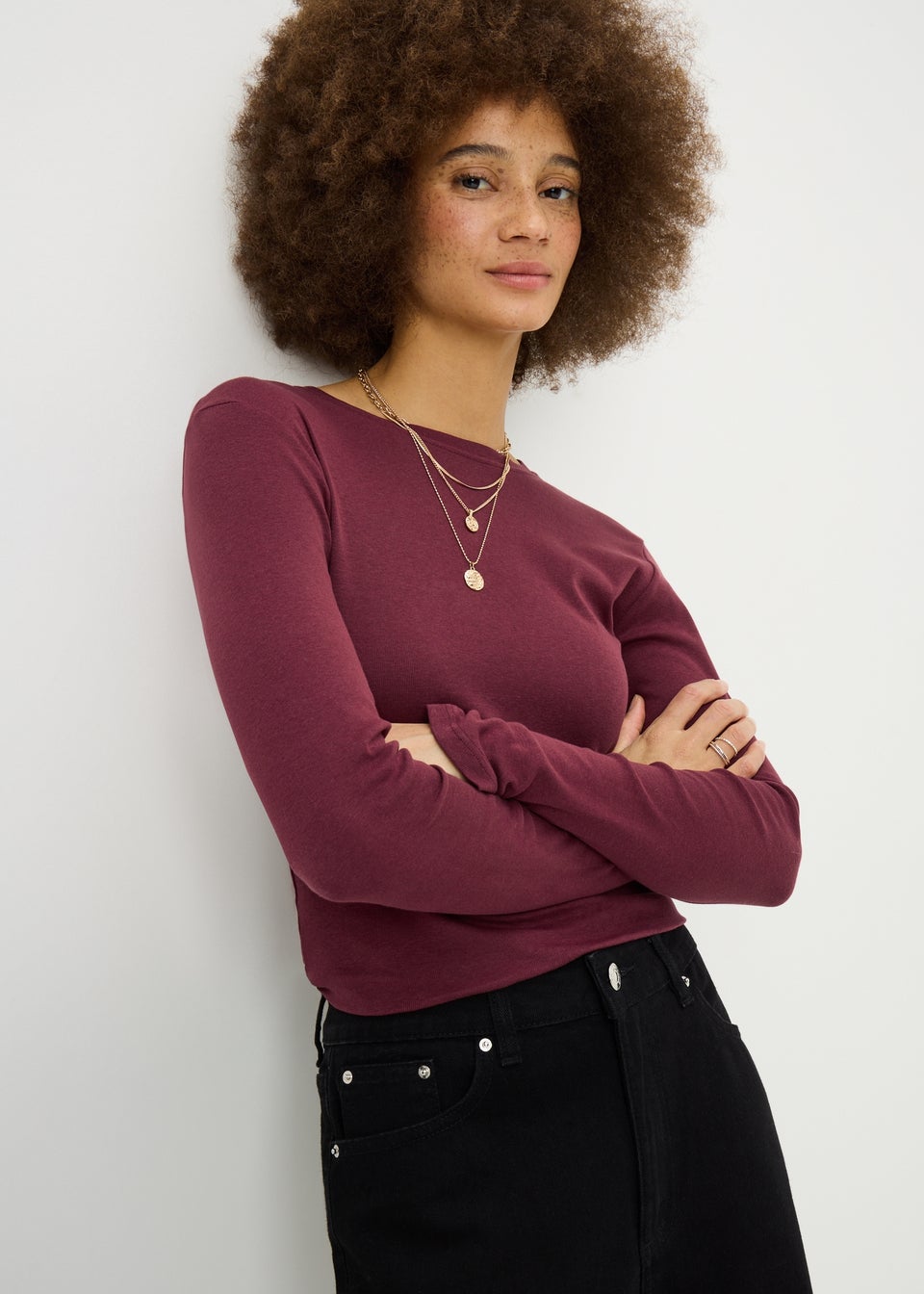 Burgundy Long Sleeve T-Shirt