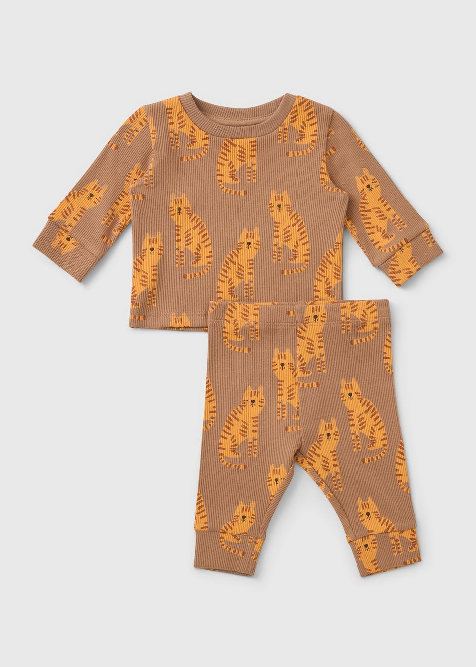 Baby Brown Tiger Ribbed Top & Legging Set (Newborn-23mths)