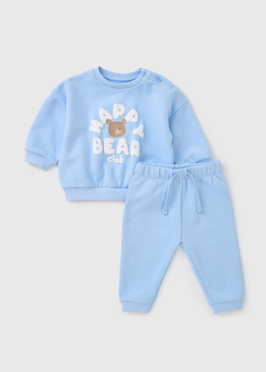Baby Light Blue Bear Top & Jogging Bottom Set (Newborn-23mths)