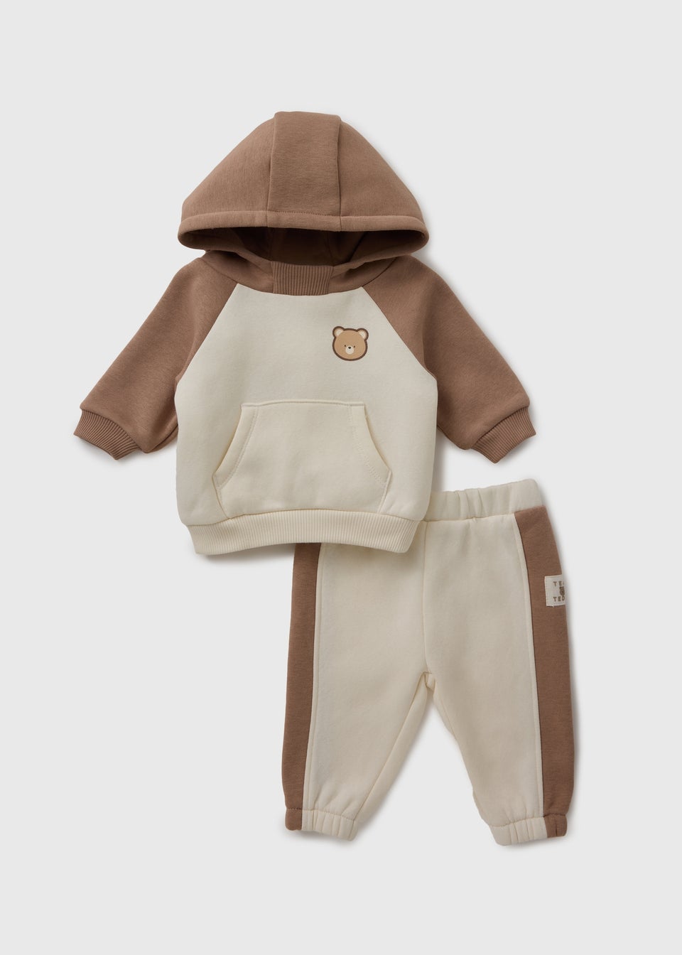 Baby Beige Hooded Top & Bottoms Set (Newborn - 23mths)