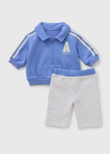 Baby Blue Varsity Sweatshirt & Legging Set (Newborn-23mths)