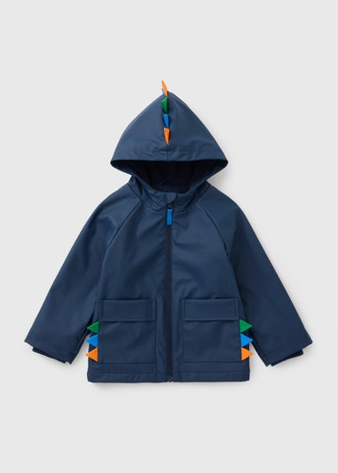 Boys Navy Dinosaur Raincoat (1-7 Years)