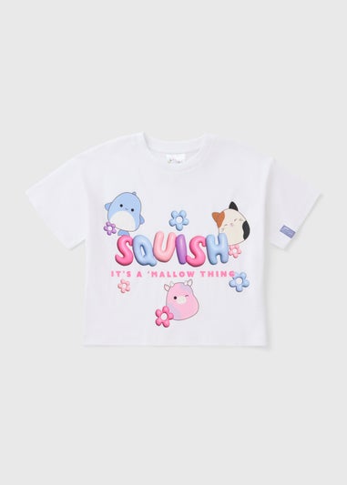 Squishmallows Girls Cream Crop Top (5-13yrs)