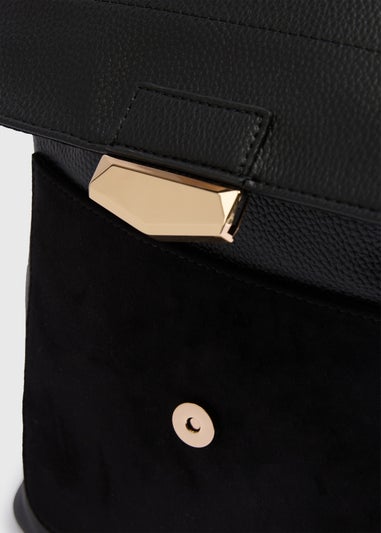 Black Faux Leather Backpack