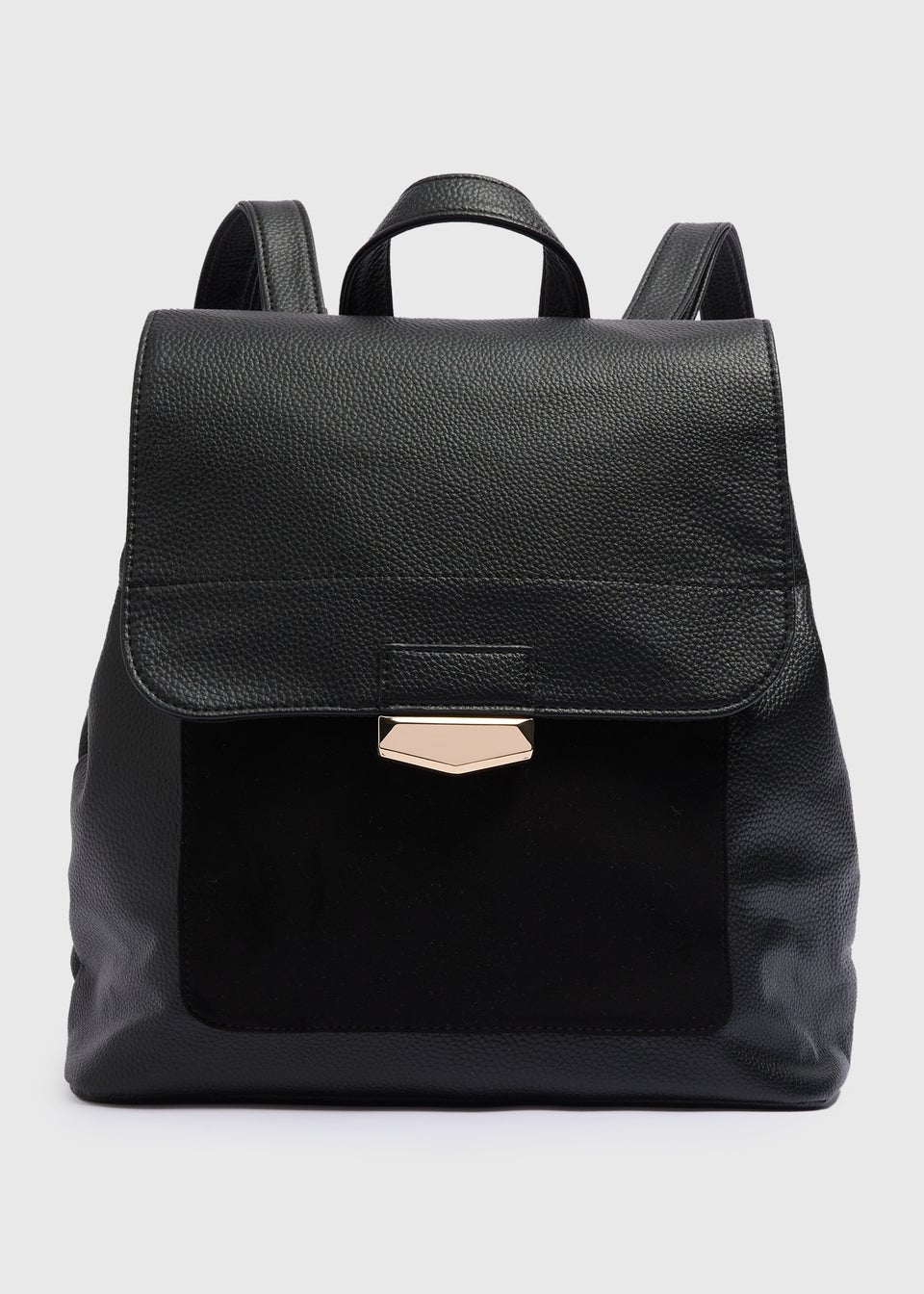 Black Faux Leather Backpack