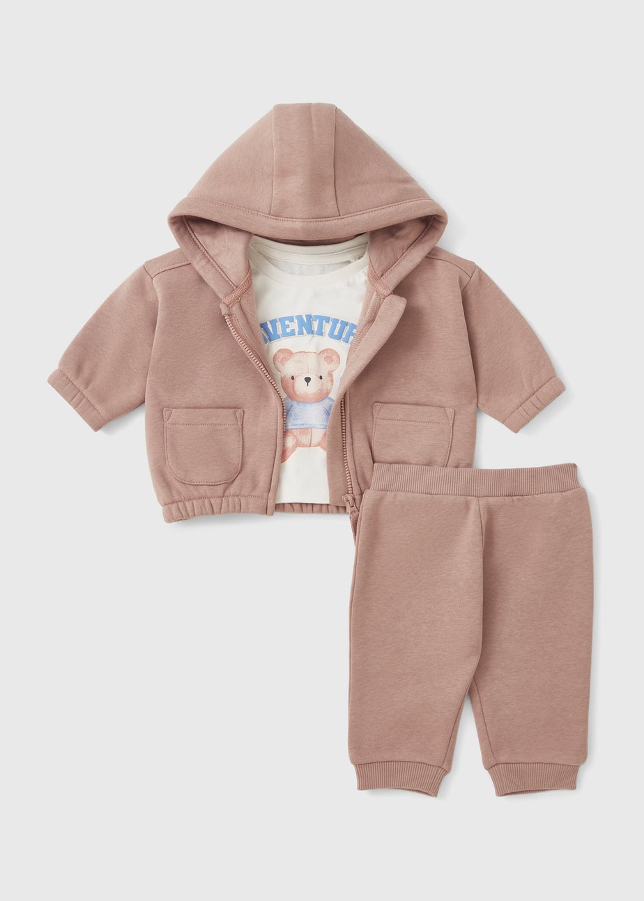 3 Piece Baby Bear Sweatshirt & Jogging Bottom Set (Newborn-23mths)