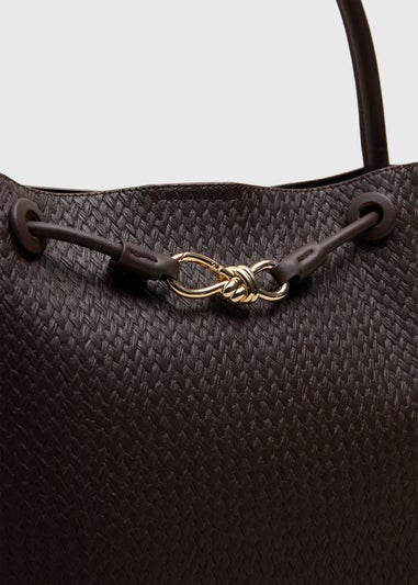 Chocolate Brown Weave Tote Bag