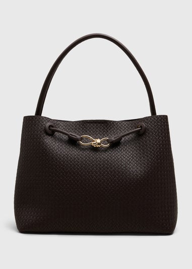 Chocolate Brown Weave Tote Bag