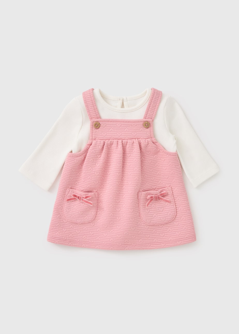 Baby Pink Heart Top & Pinafore Set (Newborn-23mths)