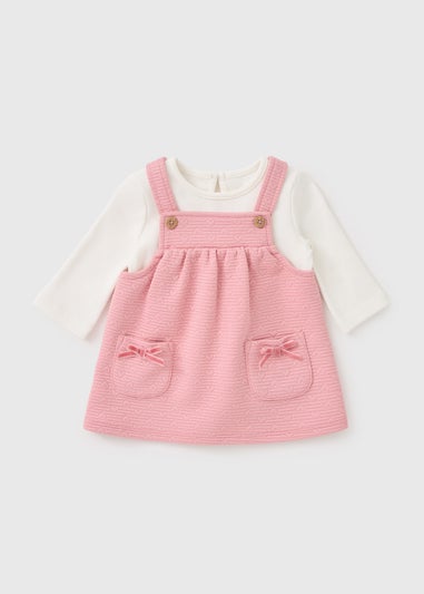 Baby Pink Heart Top & Pinafore Set (Newborn-23mths)