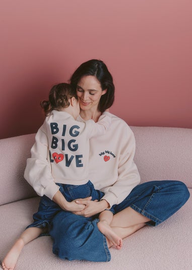 Baby Cream Big Love Valentine's Mini Me Sweatshirt (Newborn-23mths)