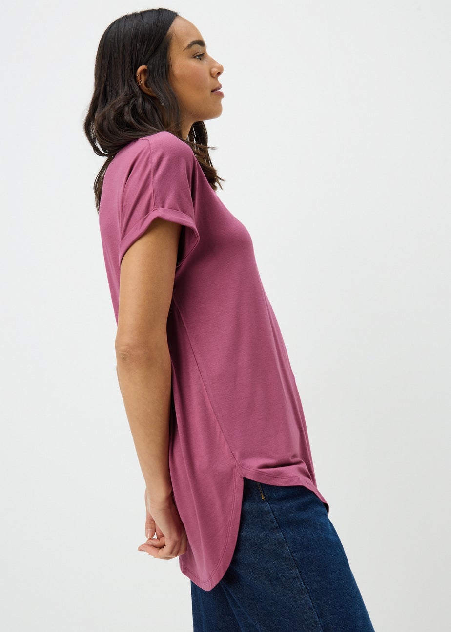 Rose Pink Longline T-Shirt