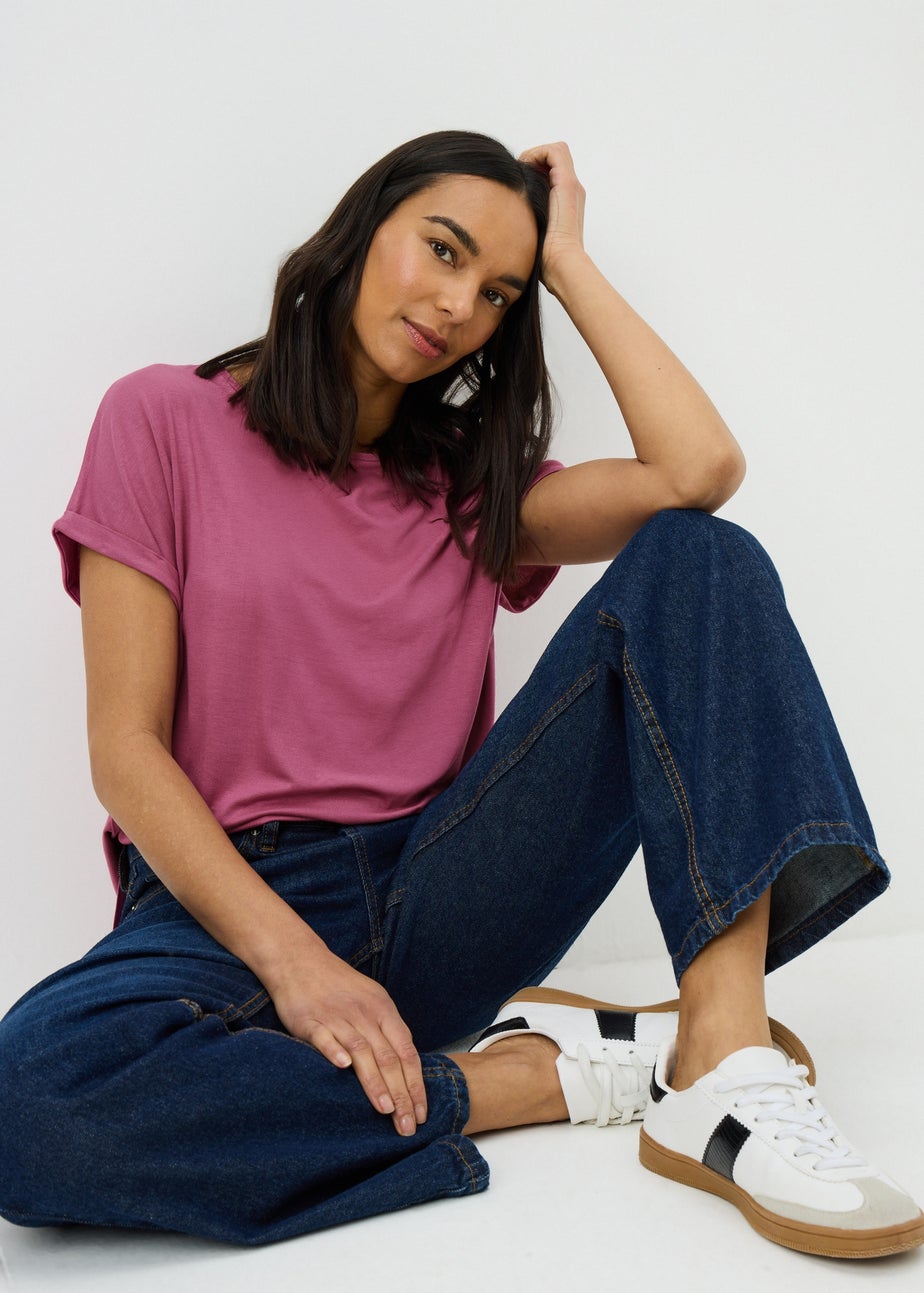 Rose Pink Longline T-Shirt