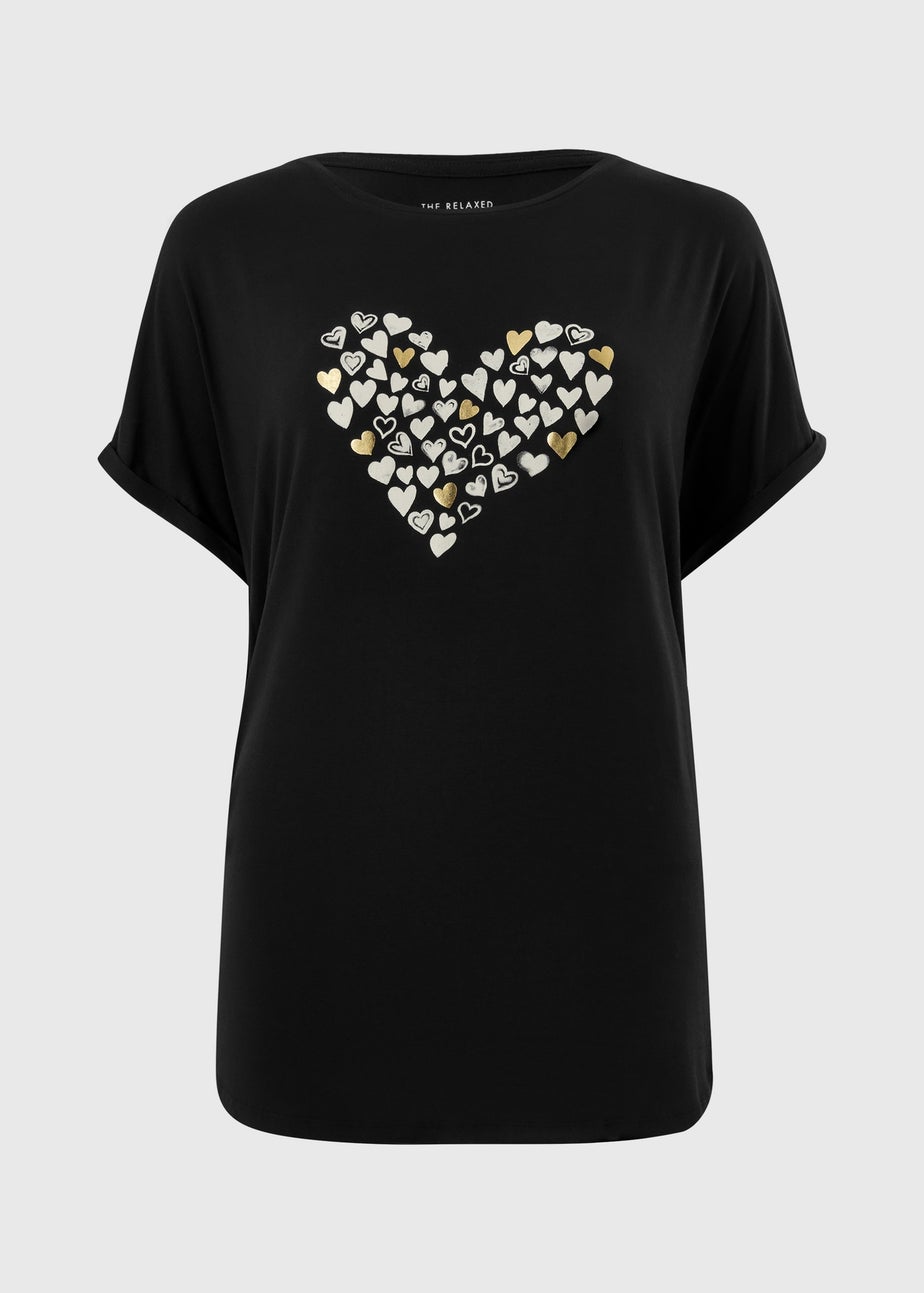 Black Heart Longline T-Shirt