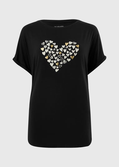 Black Heart Longline T-Shirt