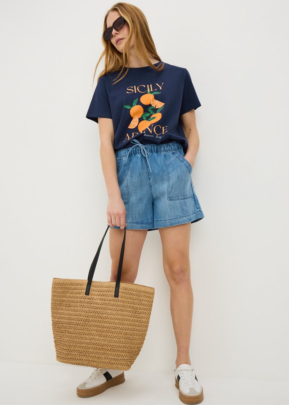 Navy Sicily Orange Graphic T-Shirt