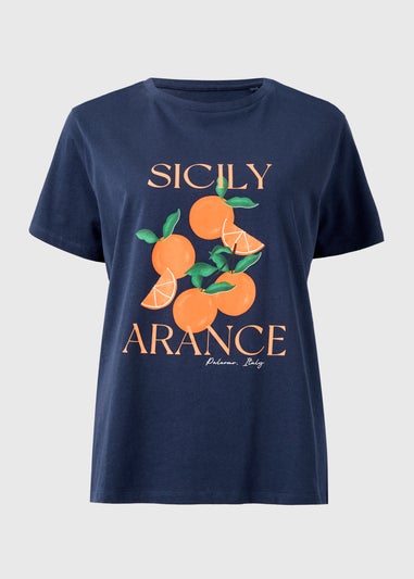 Navy Sicily Orange Graphic T-Shirt
