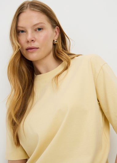 Yellow Plain Oversized Fit T-Shirt