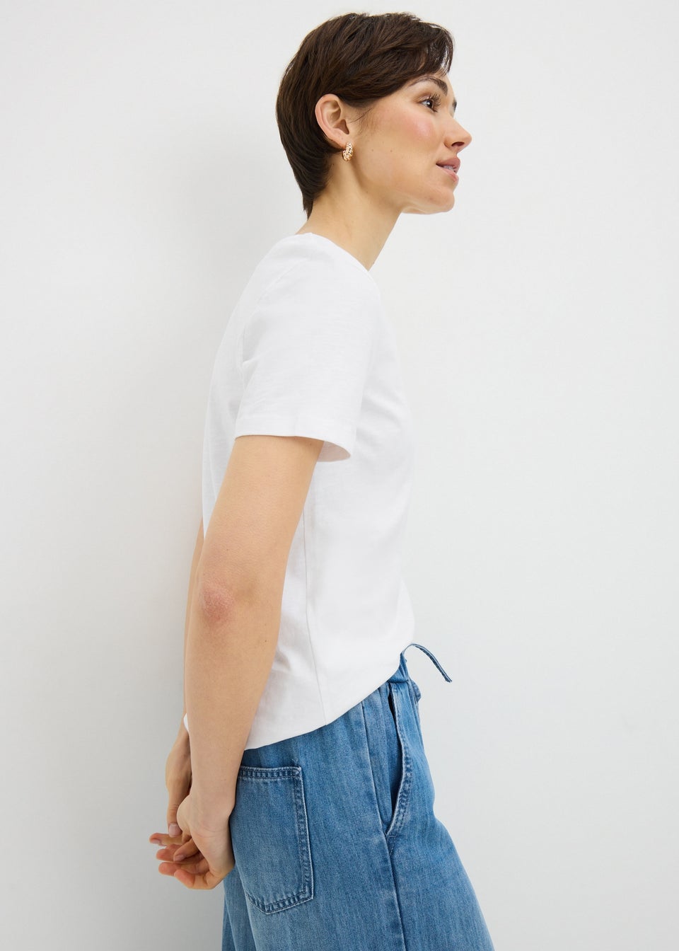 White V-Neck T-Shirt