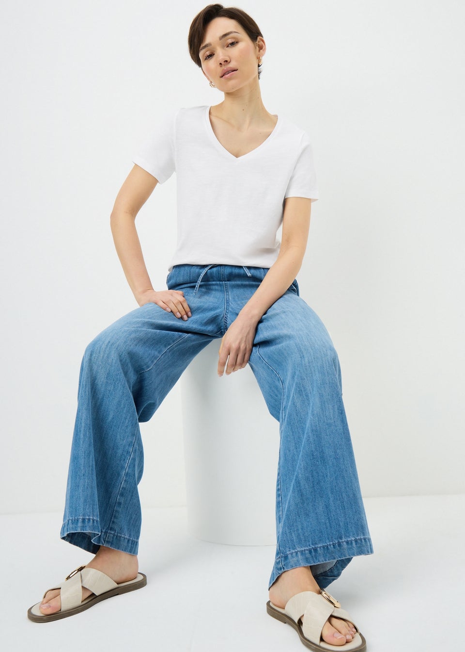 White V-Neck T-Shirt