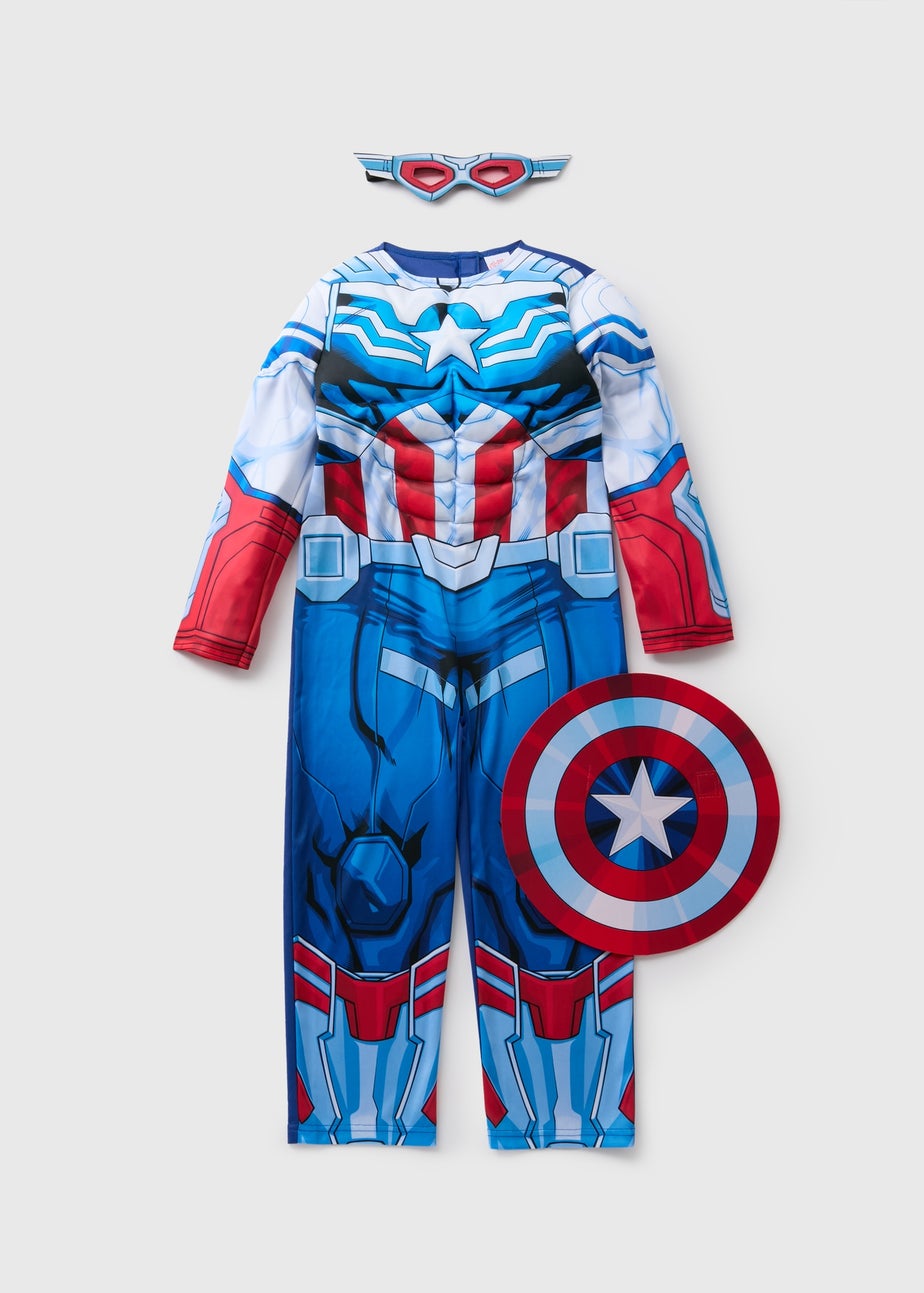 Kids Blue Captain America Costume (3-10yrs)