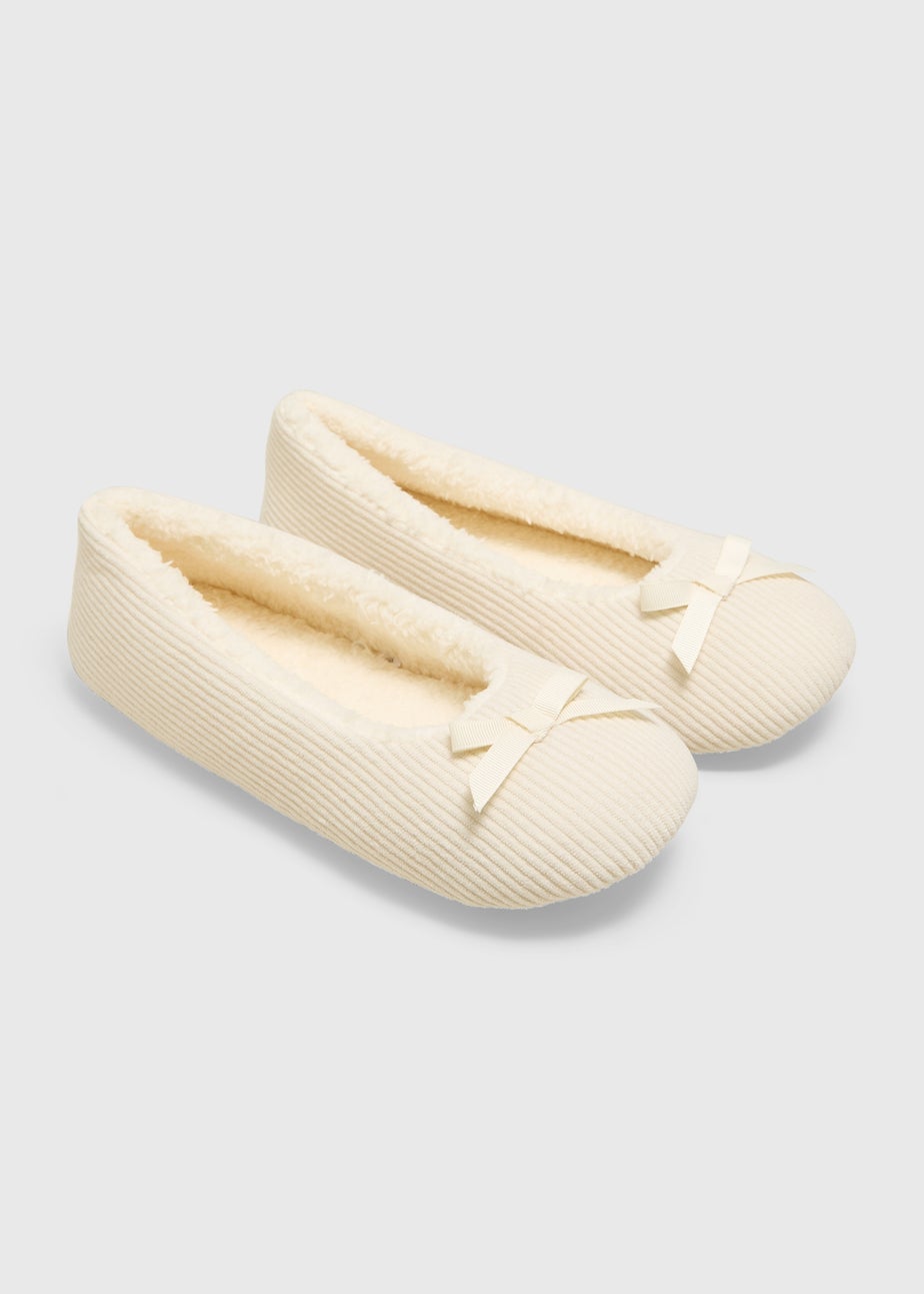 Cream Cord Ballet Slippers