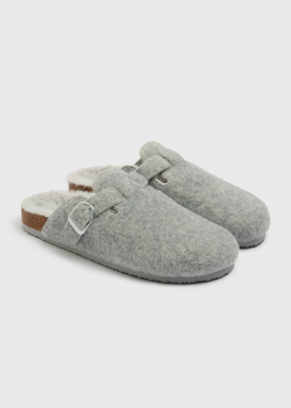 Grey Closed Toe Slippers